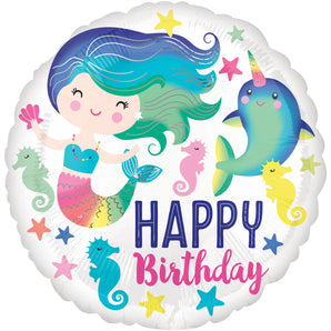Mermaid Happy Birthday  18” Foil