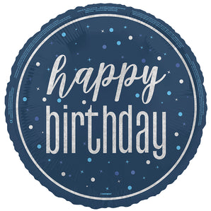 Blue Glitz Happy Birthday Foil