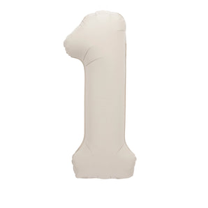 Cream Number Balloon