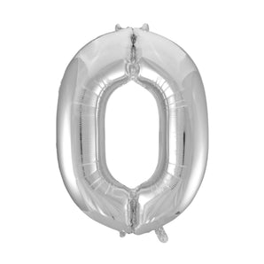Silver Number Balloon