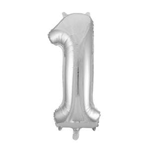 Silver Number Balloon